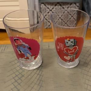 Pottery Barn Kids plastic Valentine’s Day tumblers - set of 2.